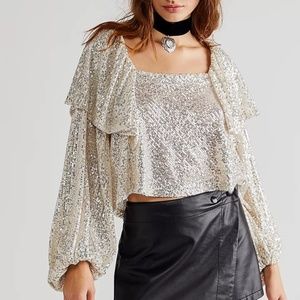 Free People sequin shimmer top